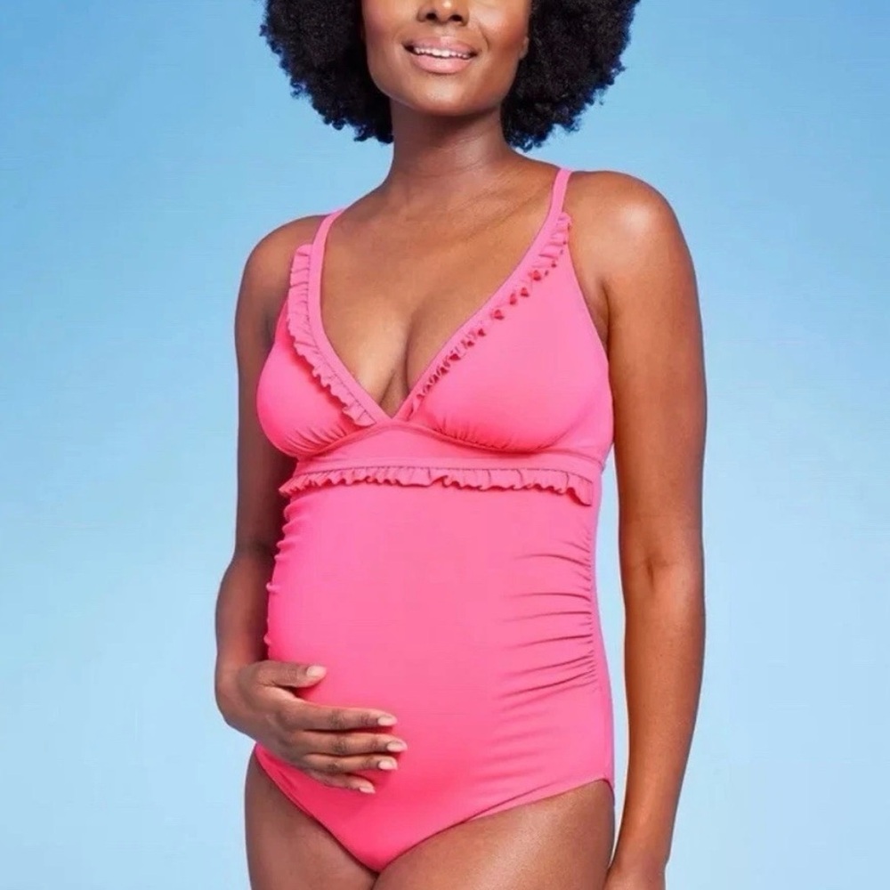 Isabel Maternity by Ingrid & Isabel Pink and Cream Swimsuit